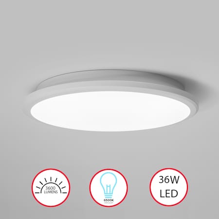 Quickway Imports 2-pc 16" LED Ceiling Light Fixture Flush Mount 36W 6500K Cool Daylight Energy White QI004034.L.WT.2